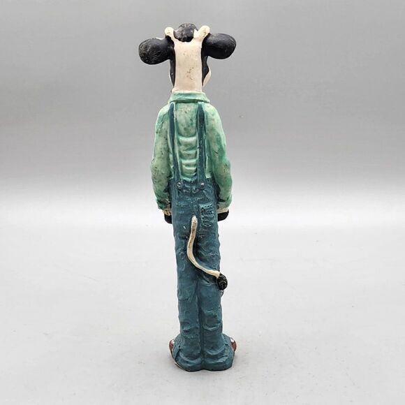 Tall Skinny Mr. Cow with Milk Can Resin Figurine 5.75" Farm Country - Picture 3 of 7